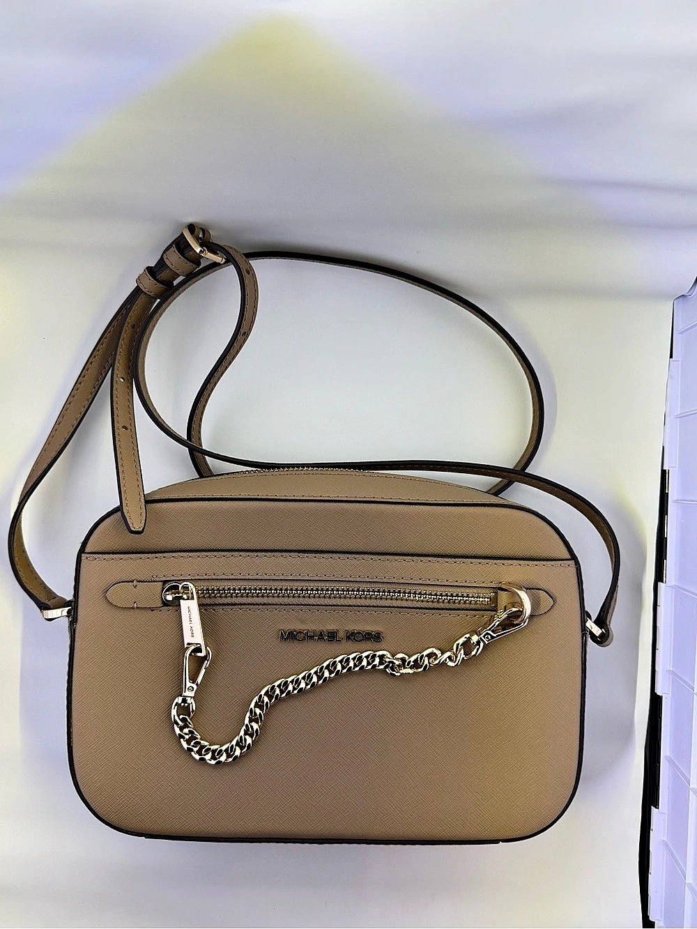 MICHAEL KORS Jet Set Large Saffiano Leather Crossbody Bag Brown